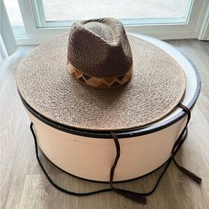 lack of color the rancho brown oversized wide brim straw fedora beach hat medium